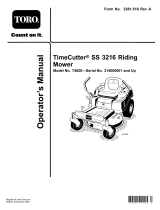 Toro TimeCutter SS 3216 Riding Mower User guide