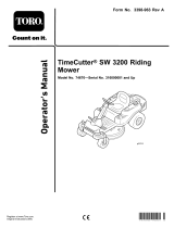 Toro TimeCutter SW 3200 Riding Mower User manual