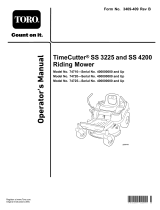 Toro TimeCutter SS 3225 Riding Mower User manual