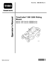 Toro TimeCutter SW 3200 Riding Mower User manual