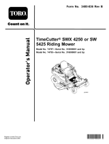 Toro TimeCutter SW 5425 Riding Mower User manual