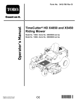 Toro TimeCutter HD X4850 Riding Mower User manual