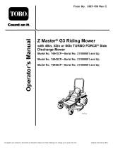 Toro Z Master G3 Riding Mower, User manual