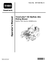 Toro TimeCutter HD MyRide 48in Riding Mower User manual