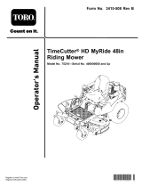 Toro TimeCutter HD MyRide 48in Riding Mower User manual