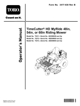 Toro TimeCutter HD MyRide 54in Riding Mower User manual