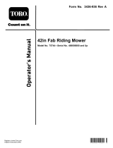 Toro TimeCutter 4225 Riding Mower User manual