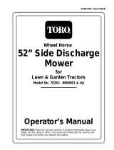 Toro 52" Side Discharge Mower, 260 Series Yard Tractors User manual
