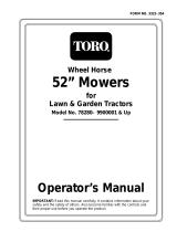 Toro 52" Side Discharge Mower, 260 Series Lawn and Garden Tractors User manual