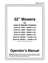 Toro 52" Recycler Mower, 260 Series Yard Tractors User manual