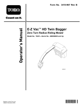 Toro E-Z Vac HD Twin Bagger, Zero Turn Radius Riding Mower User manual