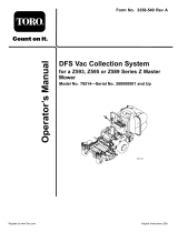 Toro DFS Vac Collection System, Z593-D, Z595-D and Z589 Series Z Master Mowers User manual