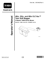 Toro 48in, 52in, and 60in E-Z Vac Twin Soft Bagger, Z Master 2000 Series Mower User manual