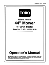 Toro 44" Side Discharge Mower, XL Series Lawn Tractors User manual