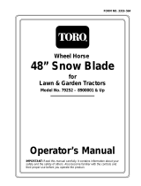 Toro 48" Snow Blade, 260 Series Lawn and Garden Tractors User manual
