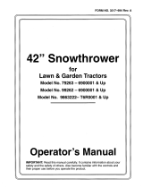 Toro 42" Snowthrower, 260 Series Lawn and Garden Tractors User manual