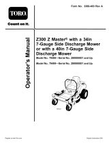 Toro Z300 Z Master, With 40in 7-Gauge Side Discharge Mower User manual