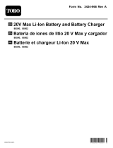 Toro 20V Max Li-Ion Battery Charger User manual