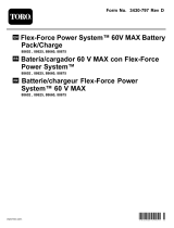 Toro Flex-Force Power System 2.5Ah 60V MAX Battery Pack User manual