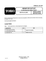 Toro Height-of-Cut Kit for 600 Series Zero Radius Tractors Installation guide