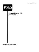 Toro Electric Start Kit, 12 VDC, Tecumseh Power Shift Snowthrower Installation guide