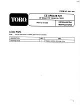Toro CE Kit For Model 78216 Installation guide
