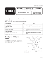 Toro PTO Belt Cover Kit, 300 Series Garden Tractors Installation guide