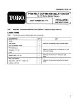 Toro PTO Belt Cover Kit, 300 Series Garden Tractors Installation guide