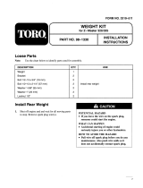 Toro 35 lb. Weight Kit, Z300 Series Installation guide
