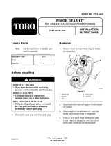 Toro Pinion Gear Kit, Side Discharge Lawnmowers Installation guide