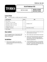 Toro Axle Retainer Kit, Dingo Compact Utility Loader Installation guide