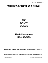MTD 190-833-OEM User manual