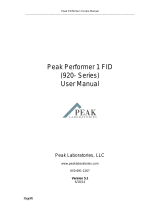 PEAK Performer 1 FID (920-Series) User manual