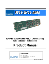 Cobalt Digital 9933-EMDE-ADDA 3G/HD/SD-SDI 16-Channel AES / 8-Channel Analog Audio Embedder / De-Embedder User manual