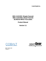 Cobalt Digital BBG-1123-ENC Single-Channel 3G/HD/SD MPEG-4 Standalone Encoder Units User manual