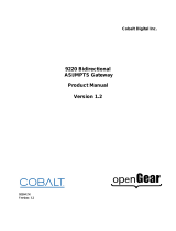 Cobalt Digital 9220 Bidirectional ASI/MPTS Gateway User manual