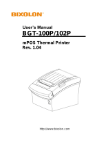 BIXOLON BGT-100Pt User manual