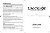 Crock-Pot Crock Port THE ORIGINAL SLOW COOKER Classic Owner's manual