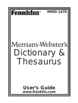Ectaco Dictionary & Thesaurus MWD-1470 User manual