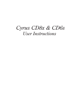 Cyrus CD6s & CD8x Owner's manual