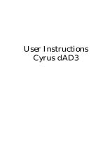 Cyrus DAD 3 Owner's manual