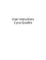 Cyrus Quattro Owner's manual