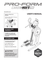 Pro-Form CARDIO HIT PRO User manual