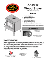 Lopi Answer NexGen-Fyre™ Wood Stove Owner's manual