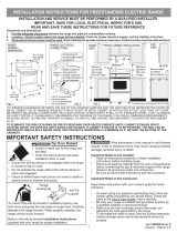 Frigidaire FFEF3012TW Installation guide