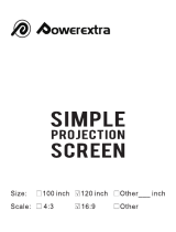 Powerextra Powerextra Projector Screen, 120 inch 16:9 HD Foldable Anti-Crease Portable Washable Projection Screen for Home Theater Outdoor Support Double Sided Projection User manual