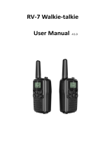 Rivins RV-7 Walkie Talkies for Adults Long Range 4 Pack 2-Way Radios Up to 5 Miles Range in Open Field 22 Channel FRS/GMRS Walkie Talkies UHF Handheld Walky Talky (Black/Orange) User manual