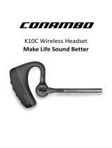 ConamboBluetooth Headset CVC8.0 Noise Cancelling Dual Mic, Wireless Bluetooth Earpiece V5.0 Hands-Free Earphones, Compatible