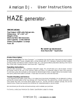 ADJ Products Haze Generator User manual