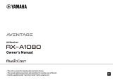 Yamaha RX-A1080 User manual
